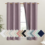 NICETOWN Chaise Mauve Vintage Linen 100% Blackout Curtains by NICETOWN