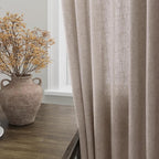 Brownish Grey Linen Curtains for Living Room Extra Long 126 Inches Long Back - Image 8