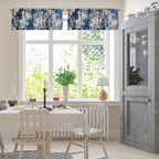 Emvency 4 Pack Valances Window Treatments, Abstract Modern Blue Grey Rustic - Image 2