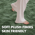 5x7 Ft Shag Green Area Rug for Bedroom Living Room, Ultra Soft Fluffy Furry - Image 5