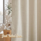NICETOWN Linen Curtains 108 inch Length 2 Panels, Grommet Semi Sheer Linen - Image 5