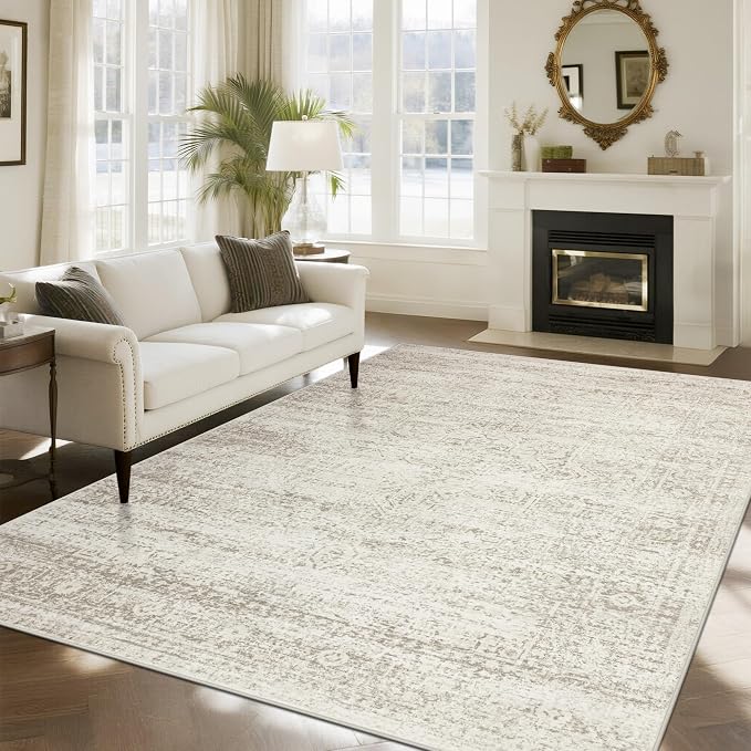 Washable Rugs 8x10 Area Rugs for Living Room, Ultra Soft Faux Wool Retro Rugs - Image 2