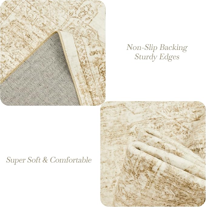 6x9 Area Rug for Living Room Floral Washable Non-Slip Modern Rugs for Bedroom - Image 5