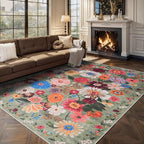Green Living Room Rugs, Area Rugs 5x7 Rug - Image 6