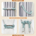 NICEEC 4 Pack Strong Magnetic Curtain Tiebacks Modern Simple Style Drape Tie - Image 6
