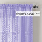 Simplebrand Lavender Semi Sheer Curtains 45 Inch Length 2 Panels, Geometric - Image 4