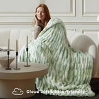 Ultra Soft Cozy Faux Fur Throw Blanket, Fuzzy Plush Thick Bubble Blanket - Image 4