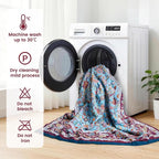 MSGKV Boho Throw Blanket for Bed 60"x80" 100% Cotton Couch Twin Size Floral - Image 7