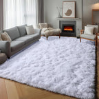 ONASAR White Rugs for Living Room 5x8, Fluffy Shaggy Area Rug for Bedroom - Image 4