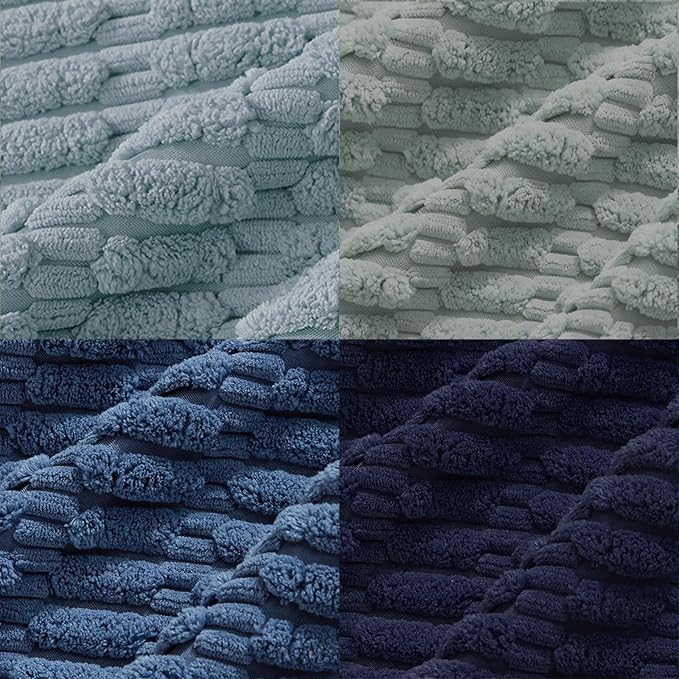 Fancy Homi Set of 4 Blue Boho Decorative Throw Pillow Covers 28x28 Inch - Image 5