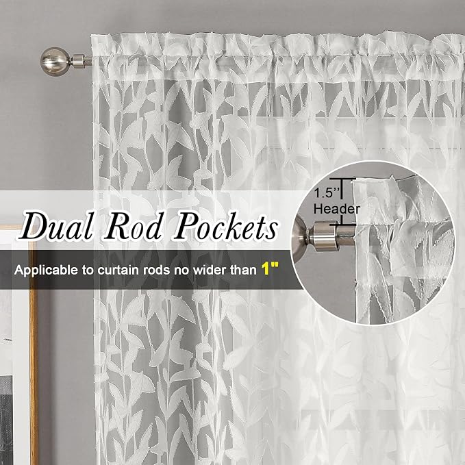 Lecloud Leia Ivory Sheer Valances - Image 5
