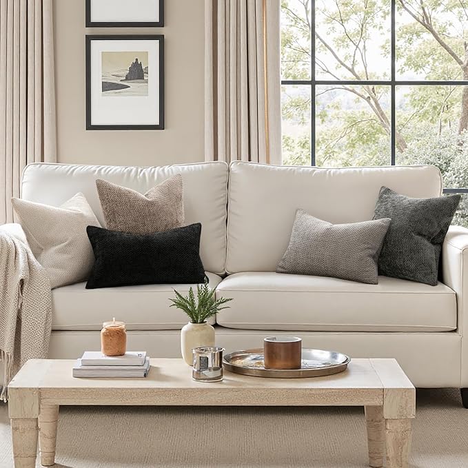 MIULEE Pack of 2 Couch Throw Pillow Covers 20x20 Inch Light Khaki Boho Accent - Image 2