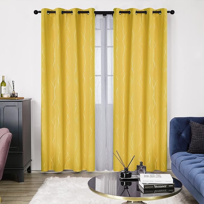 Deconovo Blackout Curtains 108 Inches Long, Thermal Insulated Soundoroof Curtain - Image 2