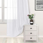 DWCN Sheer White Curtains 54 inch Length, Rod Pocket Solid Color Window - Image 3