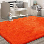Orange Shag Area Rugs for Bedroom Living Room, 8X10 Ultra Soft Fluffy Area Rugs - Image 7