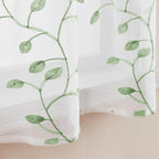 MRTREES Sheer Voile Curtain Valances 2 Panels, Sage Green Leaves Embroidered - Image 5