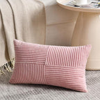 Fancy Homi 2 Packs Blush Pink Lumbar Decorative Throw Pillow Covers 16x28 Inch - Image 2