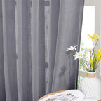 NICETOWN Linen Sheer Curtains for Living Room, Rod Pocket & Back Tab Semi Sheer - Image 4