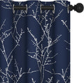 Deconovo Blackout Curtains, Thermal Insulated Soundproof Drapes, Branch Silver by Deconovo