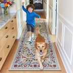 HEBE Washable Hallway Runner Rug 2'x 8' Non Slip Kitchen Rugs Runner, Low Pile - Image 8