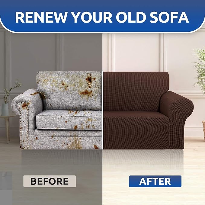 KEKUOU Stretch Loveseat Sofa Cover Slipcover, Couch Covers - Image 7
