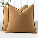 MIULEE Decorative Linen Pillow Covers 18x18 Inch Hazel ​Boho Farmhouse​ by MIULEE