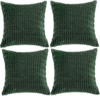Fancy Homi 4 Packs Hunter Green Decorative Throw Pillow Covers 18x18 Inch by Fancy+Homi