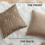 decorUhome Throw Pillow Covers 20x20 Inch Set of 2, Soft Plush Faux Wool Light - Image 8