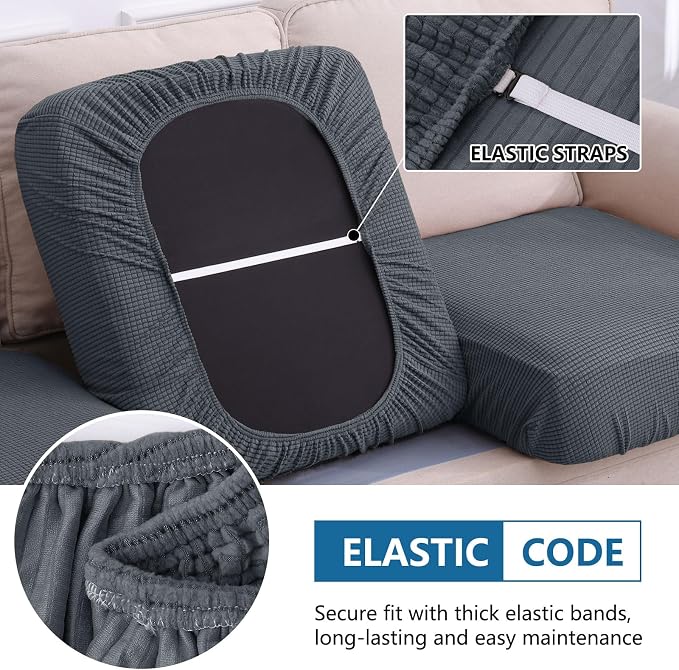 hyha Waterproof Couch Cushion Covers, Washable Sofa Cushion Slipcovers - Image 4