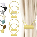Hion Magnetic Curtain Tiebacks Golden 4 Pack, Curtain Tiebacks Buckles by Hion