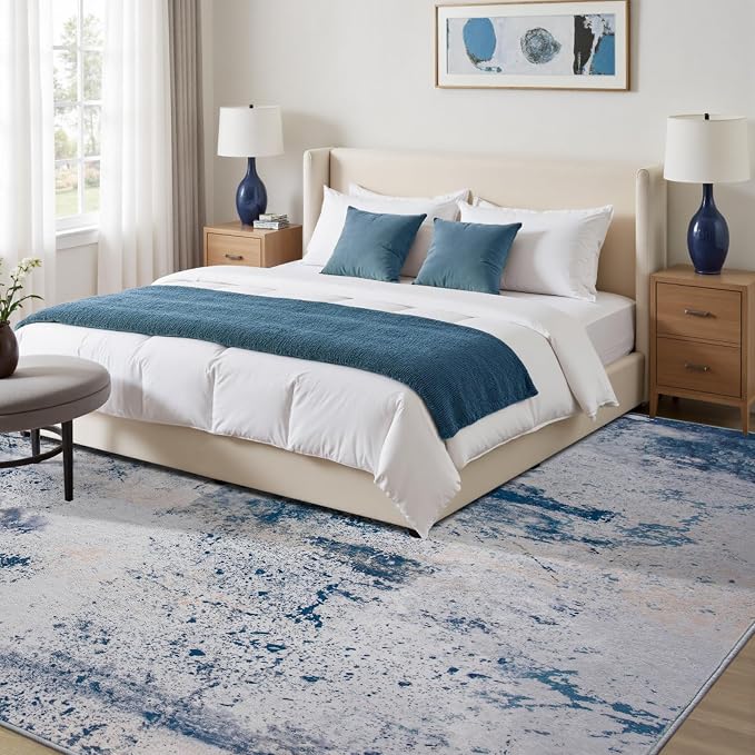 Toneed Abstract Area Rug 6x9 Modern Washable Rug Soft Non Slip Rug Low Pile - Image 3