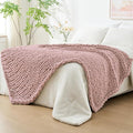 Bigacogo Chunky Knit Throw Blanket by Bigacogo