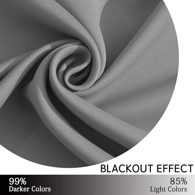 Yakamok Grommet Room Darkening Thermal Insulated Blackout Curtains Window Panels - Image 6