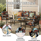 hyha 4Pcs Patio Cushion Covers, Stretch Outdoor Couch Cushion Covers Replacement - Image 3