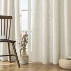 Joydeco Linen Curtains for Living Room, Light Filtering Rod Pocket Back Tab by JOYDECO