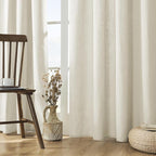 Joydeco Linen Curtains 84 Inch Length 2 Panels, Light Filtering Drapes 52 by JOYDECO