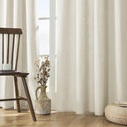 Joydeco Linen Curtains 120 inch Length 2 Panel Set, Light Filtering Curtain by JOYDECO