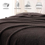 Whale Flotilla Queen Size Fuzzy Fleece Blanket, Fluffy Warm Soft Jacquard Bed - Image 7