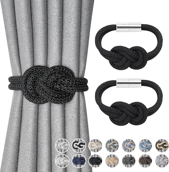 NICEEC 2 Pack Mini Magnetic Curtain Tiebacks Nordic Simple Style Drape Tie by NICEEC