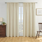 Joydeco Linen Curtains, 90 Inch Length, 2 Panels Set - Image 2