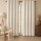 Beige Boho Blackout Curtains 2 Panels 84 Inch - Image 2