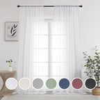 OWENIE Sheer Curtain, 120 Inches Long, Rod Pocket, 2 Panels, by OWENIE
