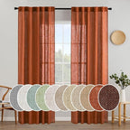 MIULEE Rust Curtains 84 Inch Length 2 Panels by MIULEE