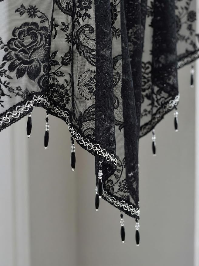 Molaxhome Swag Curtain 51 inch Length Rod Pocket Scalloped Curtain Valance - Image 6