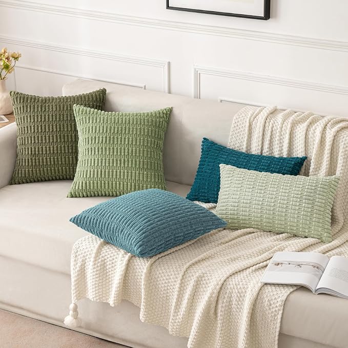 MIULEE Pack of 2 Corduroy Decorative Throw Pillow Covers 18x18 Inch Soft Boho - Image 2