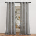 NICETOWN Charcoal Grey Living Room Curtains 84 inch Long, Grommet Linen Blend by NICETOWN