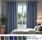 Deconovo Blackout Curtains, Thermal Insulated, W70 x L63 2 Panels, Back Tab - Image 4