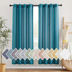 NICETOWN Linen Sheer Bedroom Curtains 72 inch Long, Grommet Top Casual Flax by NICETOWN