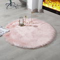 linmopm Faux Fur Rug Sheepskin Shag Fluffy Fuzzy Pink 3x3 ft Rugs by Limopmfauxfurproducts