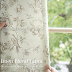 jinchan Linen Floral Curtains for Living Room 96 Inch Length Taupe Printed - Image 6